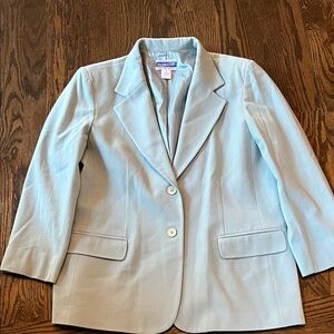 Pendleton Soft Sky Blue Wool Lined Blazer